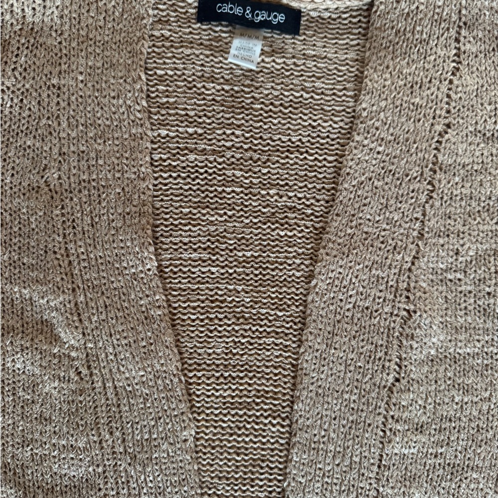 Tan Open-Front Cardigan - Picture 2 of 3